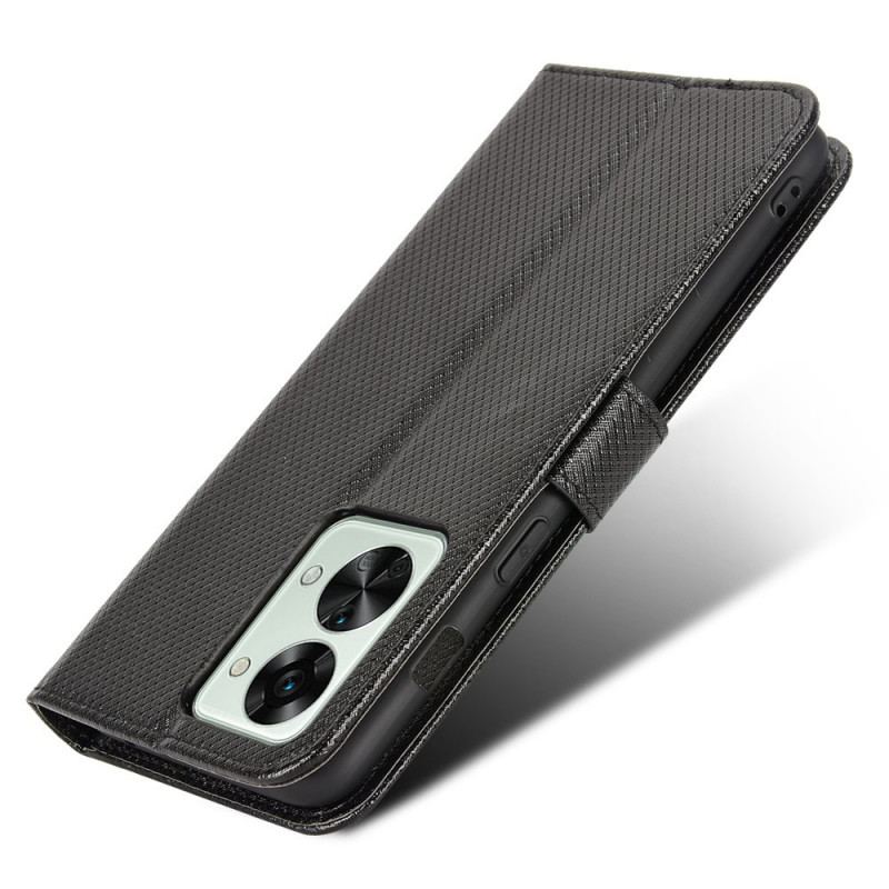 Capa Folio Para OnePlus Nord 2T 5G De Cordão Pulseira De Couro Falso