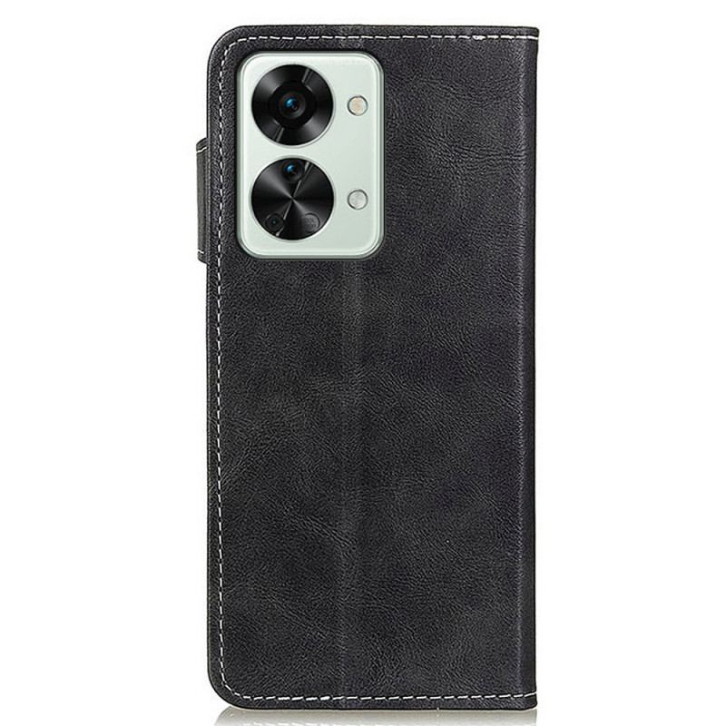 Capa Folio Para OnePlus Nord 2T 5G Costura Artística