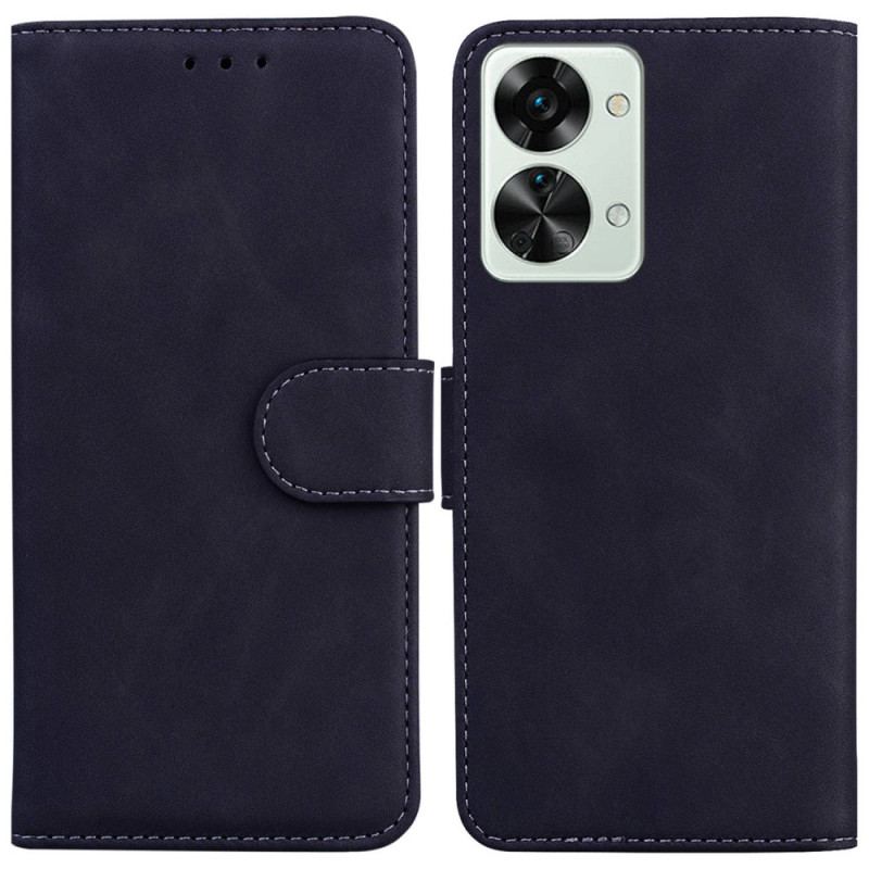 Capa Folio Para OnePlus Nord 2T 5G Couro Falso Clássico