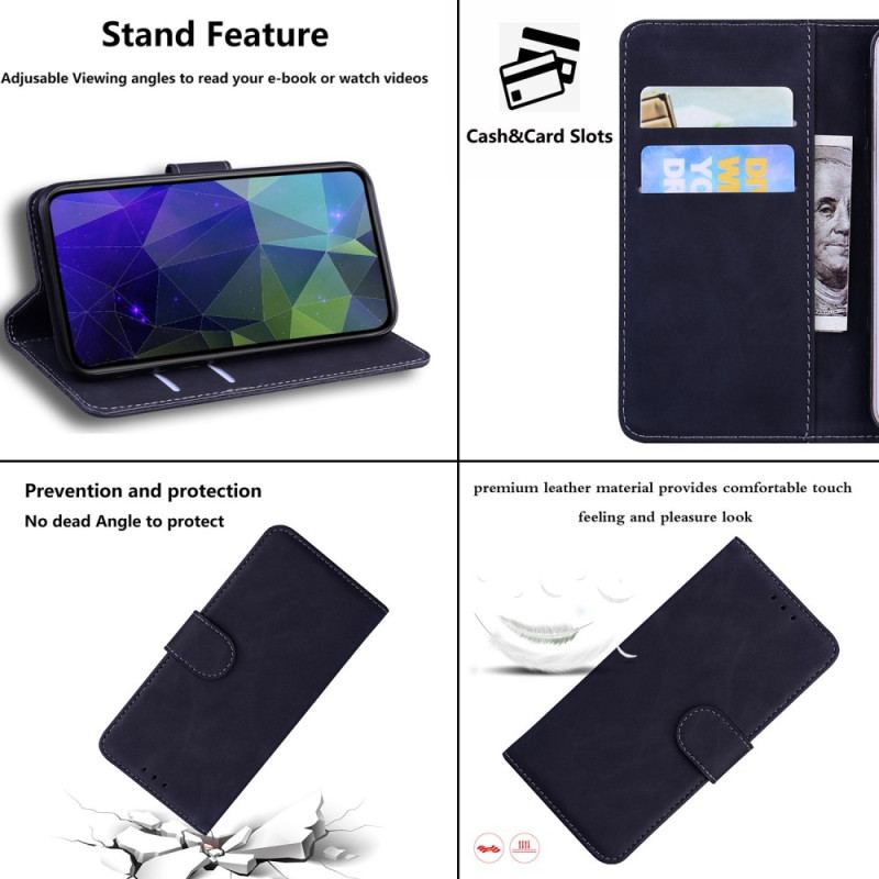 Capa Folio Para OnePlus Nord 2T 5G Couro Falso Clássico