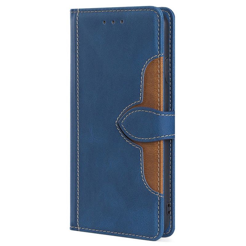 Capa Folio Para OnePlus Nord 2T 5G Couro Sintético Estiloso Em Dois Tons