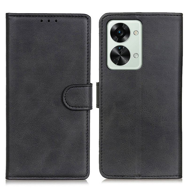 Capa Folio Para OnePlus Nord 2T 5G Couro Sintético Fosco