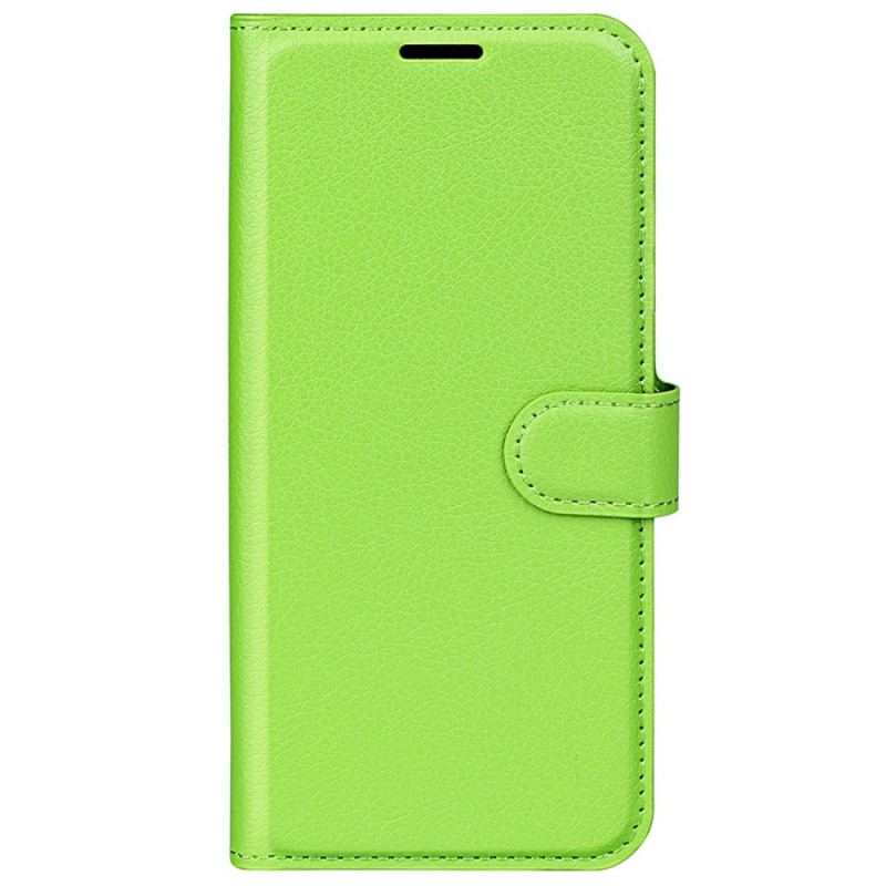 Capa Folio Para OnePlus Nord 2T 5G Couro Sintético De Lichia Clássico