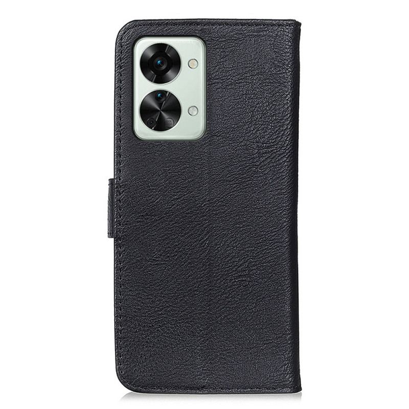 Capa Folio Para OnePlus Nord 2T 5G Imitação De Couro Khazneh