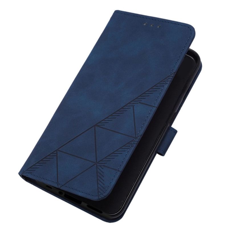 Capa Folio Para OnePlus Nord 2T 5G Triângulos De Ombro