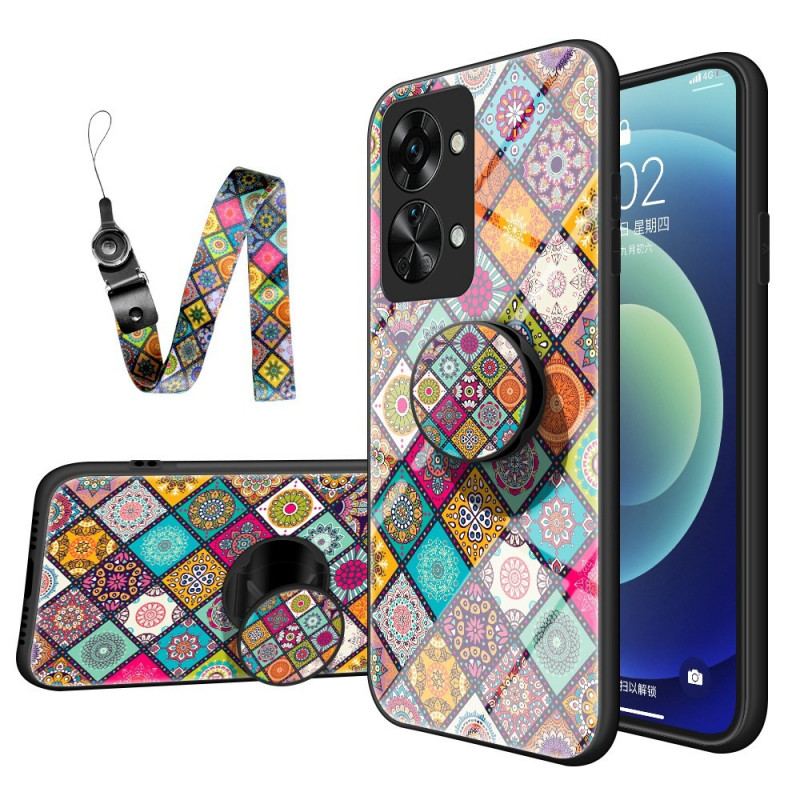 Capa Para OnePlus Nord 2T 5G Suporte Magnético Patchwork