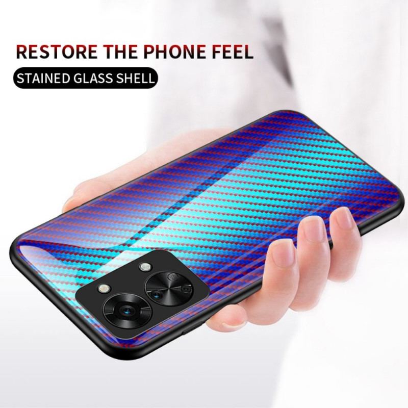 Capa Para OnePlus Nord 2T 5G Vidro Temperado De Fibra De Carbono