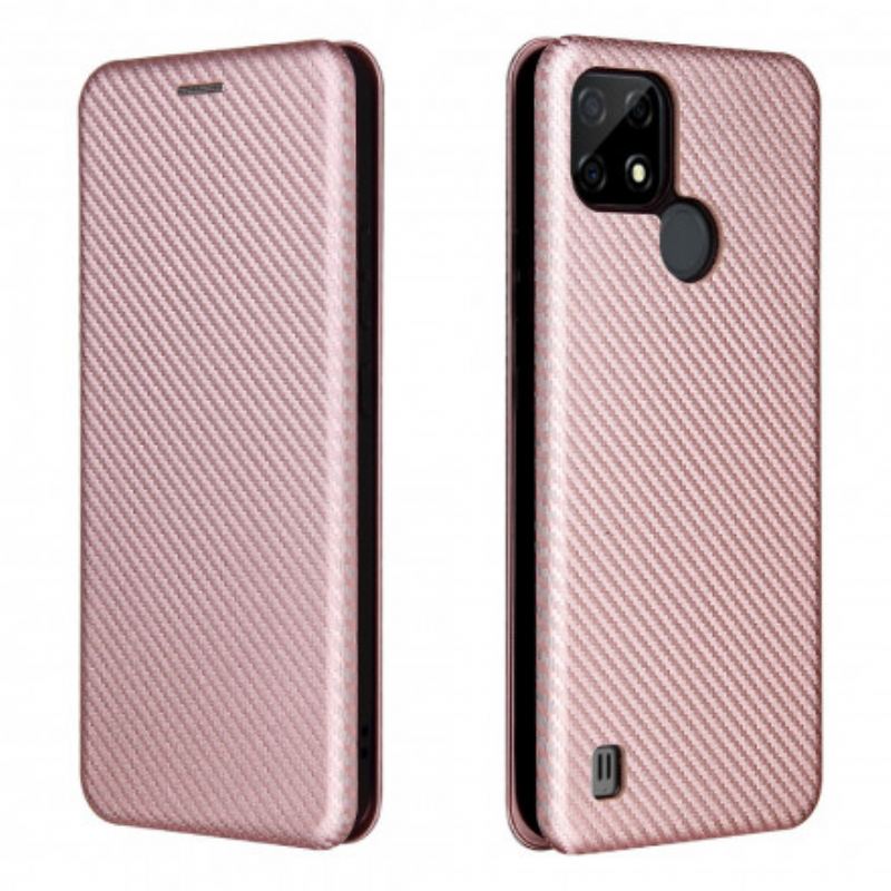 Capa De Celular Para Realme C21 Flip Fibra De Carbono