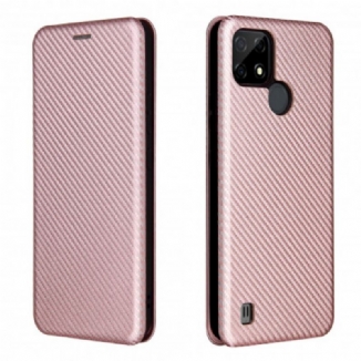 Capa De Celular Para Realme C21 Flip Fibra De Carbono