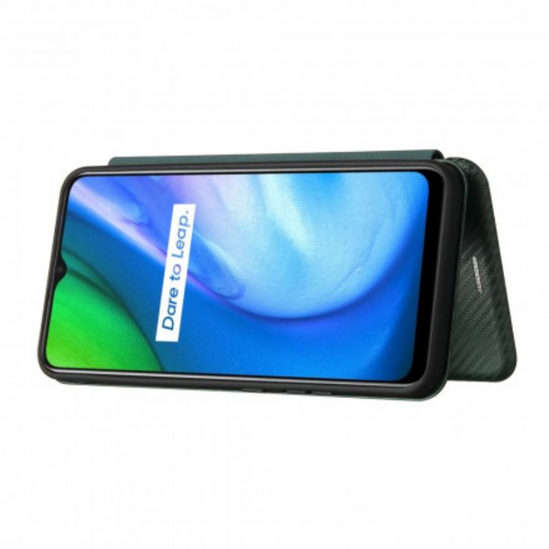 Capa De Celular Para Realme C21 Flip Fibra De Carbono