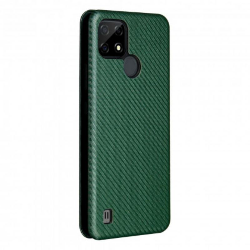 Capa De Celular Para Realme C21 Flip Fibra De Carbono