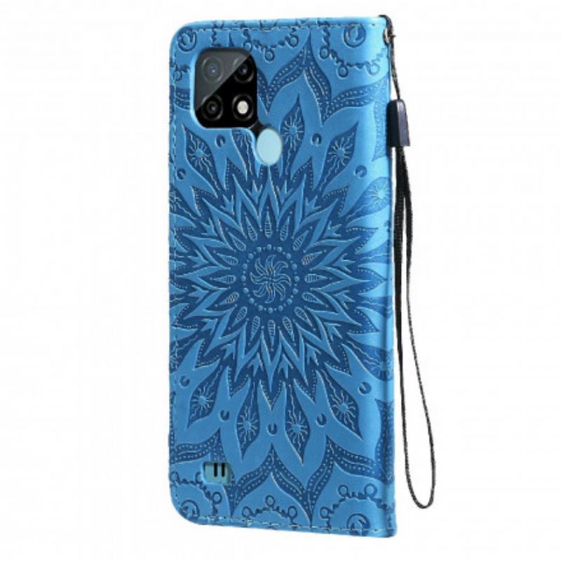 Capa Flip Para Realme C21 Flor Do Sol