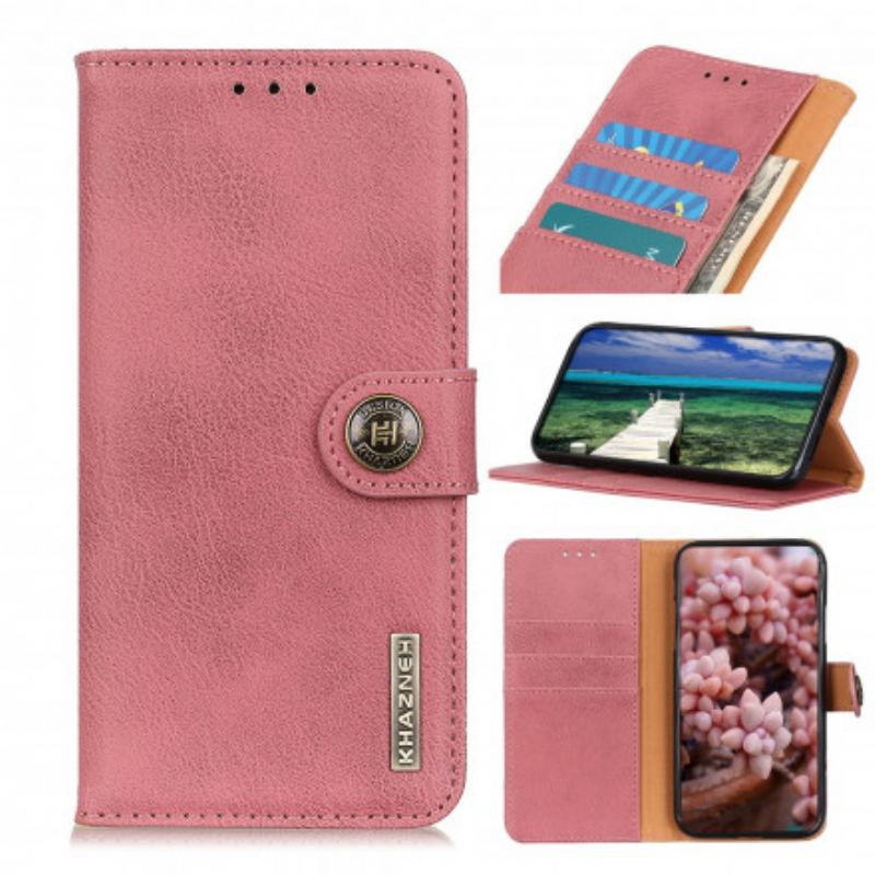 Capa Flip Para Realme C21 Imitação De Couro Khazneh