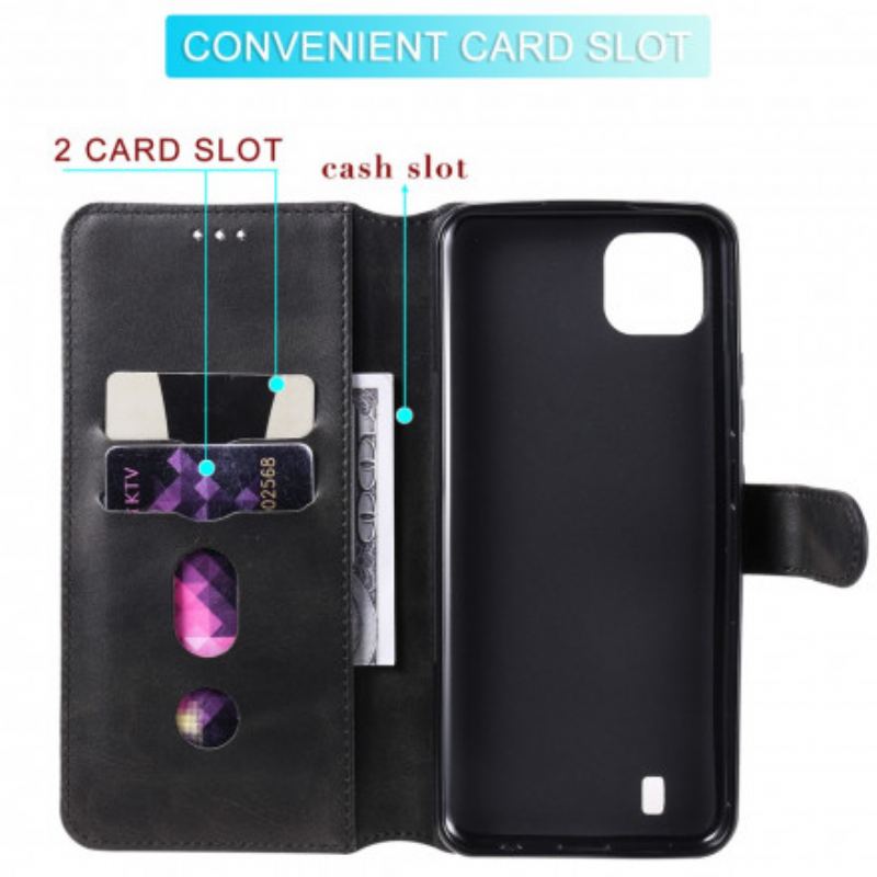 Capa Flip Para Realme C21 Novas Cores De Couro Falso