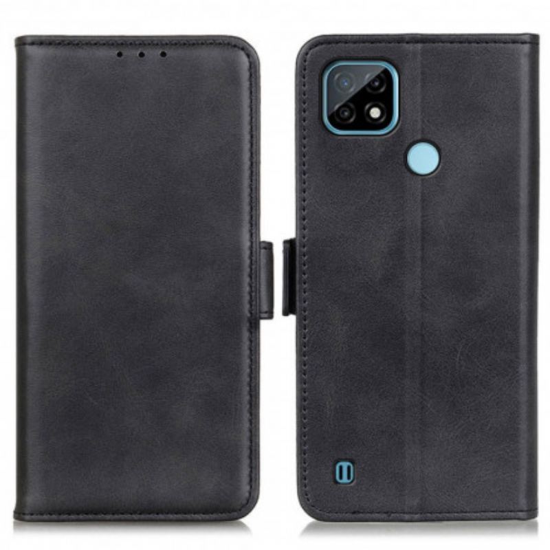 Capa Folio Para Realme C21 Flip Aba Dupla