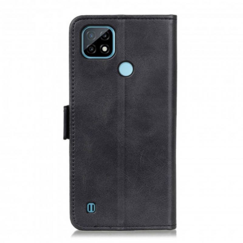 Capa Folio Para Realme C21 Flip Aba Dupla