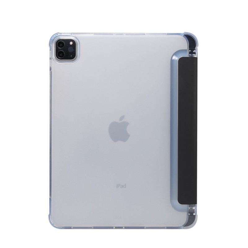 Capa De Celular Para iPad Pro 11" (2021) Couro Falso E Costas Transparentes