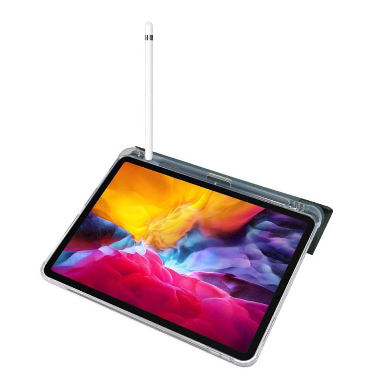 Capa De Celular Para iPad Pro 11" (2021) Couro Falso E Costas Transparentes