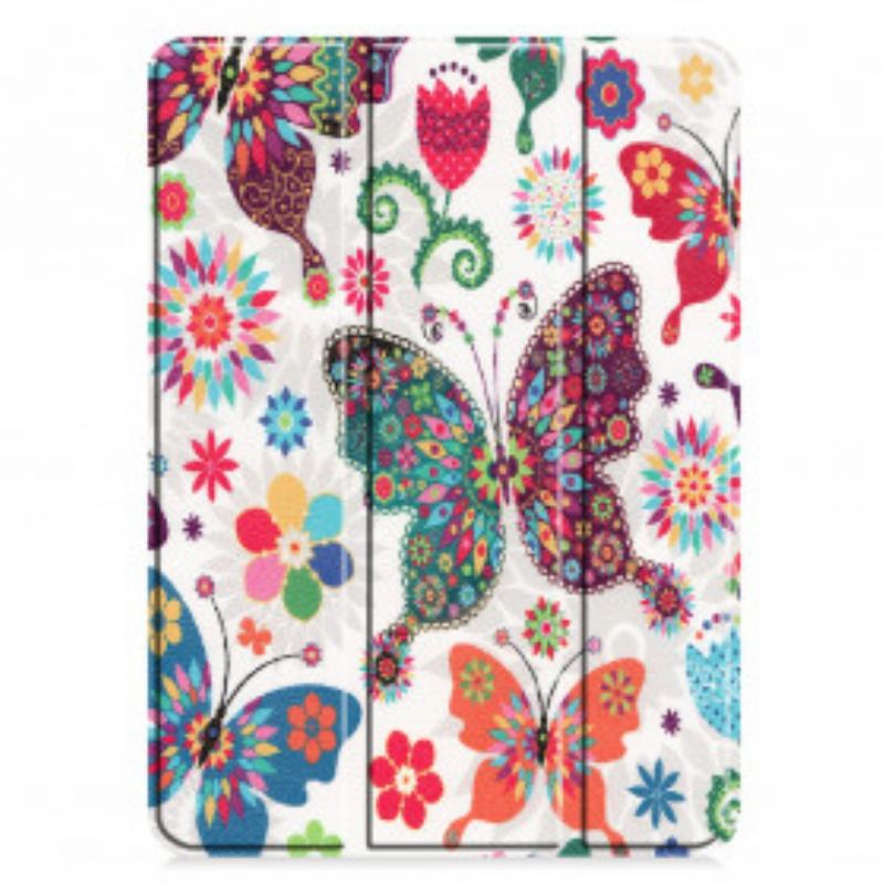 Capa De Celular Para iPad Pro 11" (2021) Porta Caneta Flor Vintage