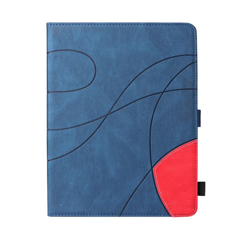 Capa Em Pele Para iPad Pro 11" (2021) Desenho Bicolor