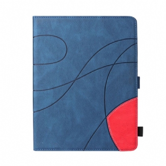 Capa Em Pele Para iPad Pro 11" (2021) Desenho Bicolor