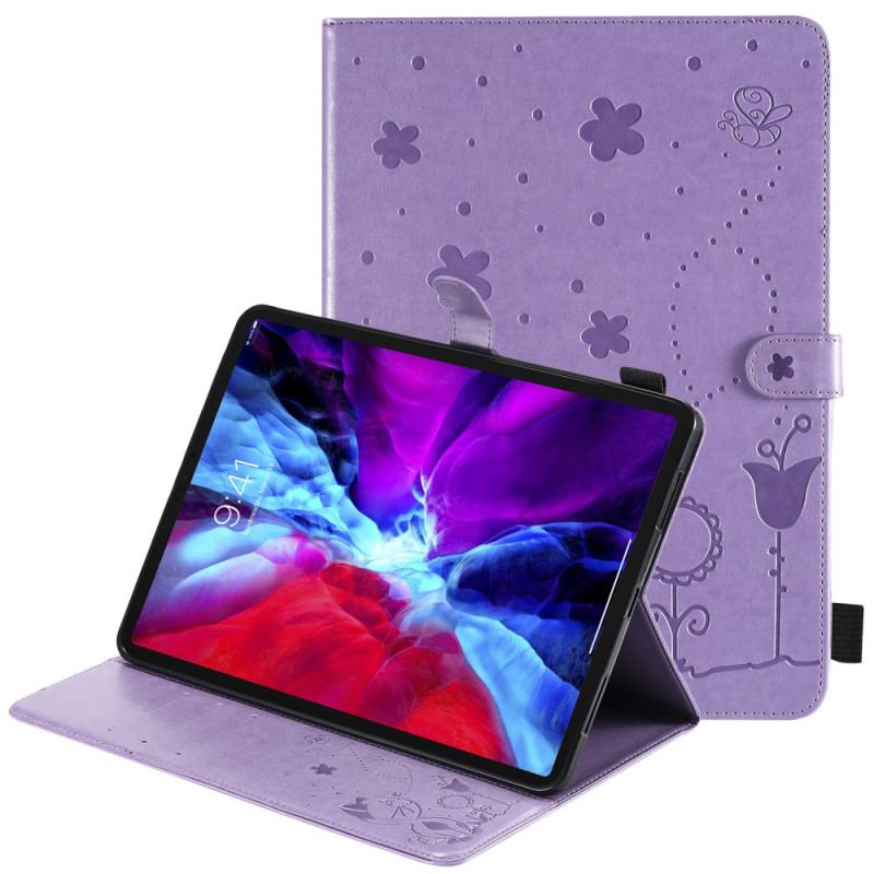 Capa Flip Para iPad Pro 11" (2021) Gato E Abelhas