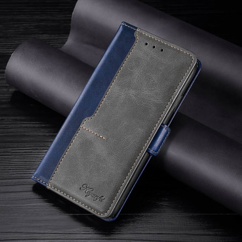 Capa De Couro Para OnePlus Nord CE 2 Lite 5G Dois Tons