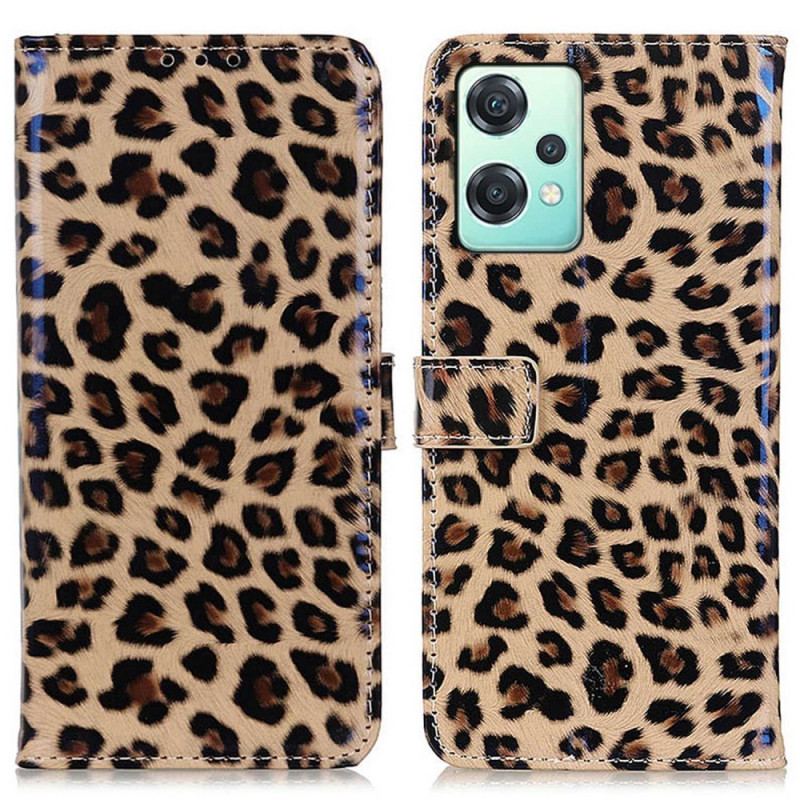 Capa Flip Para OnePlus Nord CE 2 Lite 5G Efeito Pele De Leopardo