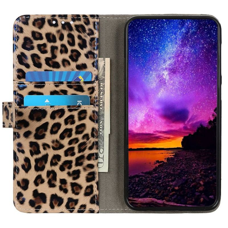 Capa Flip Para OnePlus Nord CE 2 Lite 5G Efeito Pele De Leopardo