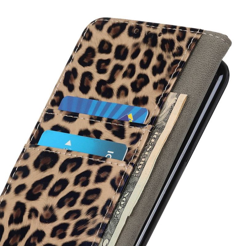 Capa Flip Para OnePlus Nord CE 2 Lite 5G Efeito Pele De Leopardo