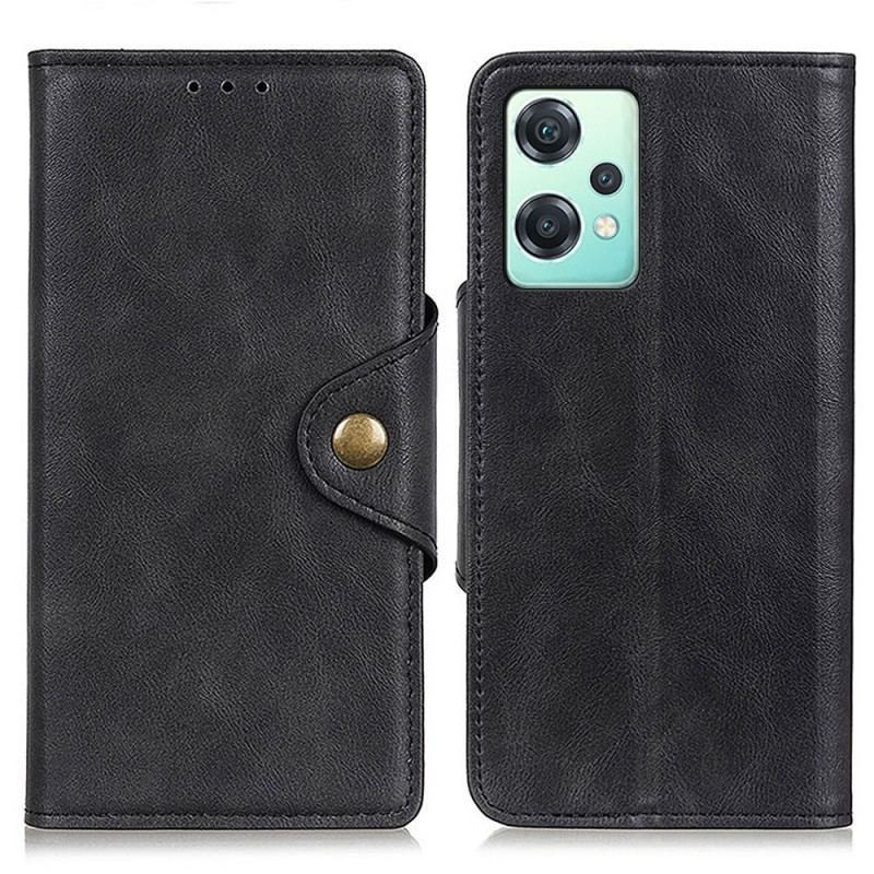 Capa Folio Para OnePlus Nord CE 2 Lite 5G Botão De Couro Estilo