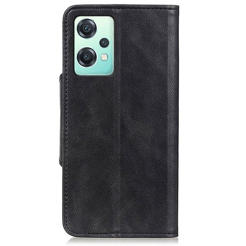 Capa Folio Para OnePlus Nord CE 2 Lite 5G Botão De Couro Estilo