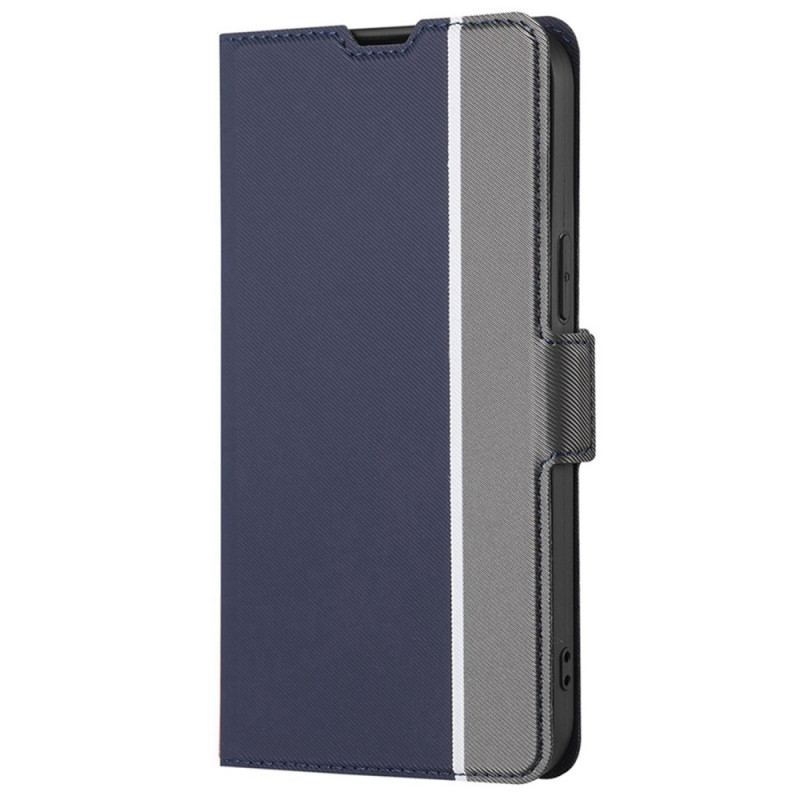 Capa Folio Para OnePlus Nord CE 2 Lite 5G Estilo De Couro De Dois Tons