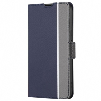 Capa Folio Para OnePlus Nord CE 2 Lite 5G Estilo De Couro De Dois Tons