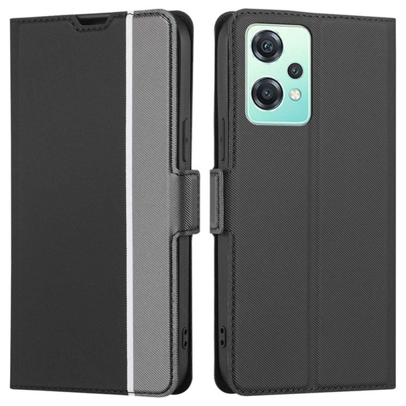 Capa Folio Para OnePlus Nord CE 2 Lite 5G Estilo De Couro De Dois Tons