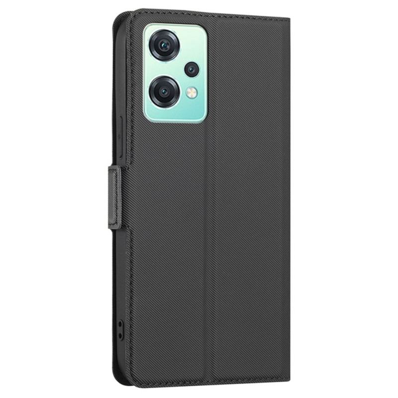 Capa Folio Para OnePlus Nord CE 2 Lite 5G Estilo De Couro De Dois Tons