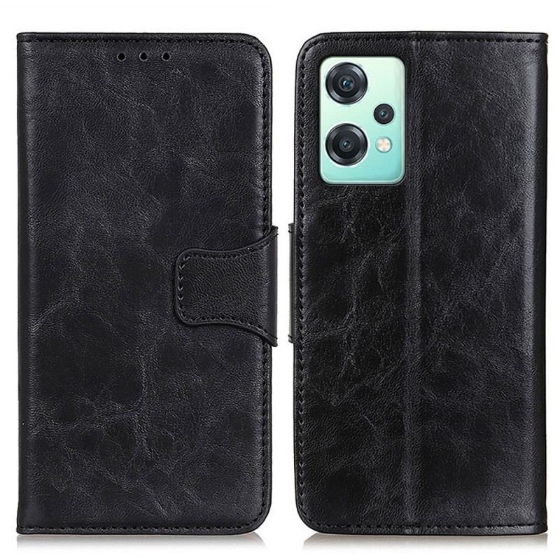 Capa Folio Para OnePlus Nord CE 2 Lite 5G Fecho Vintage De Couro Rachado