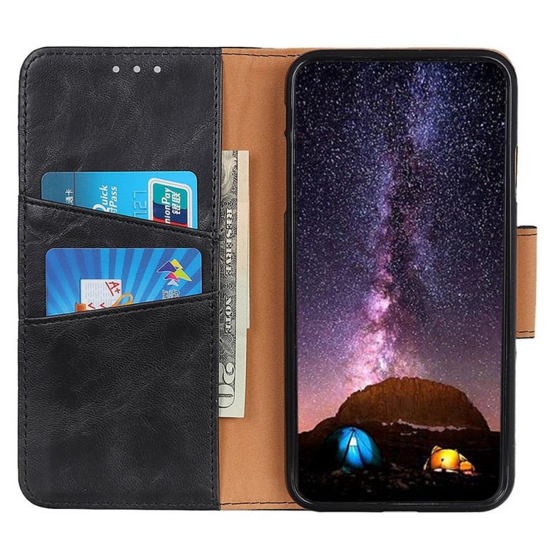 Capa Folio Para OnePlus Nord CE 2 Lite 5G Fecho Vintage De Couro Rachado