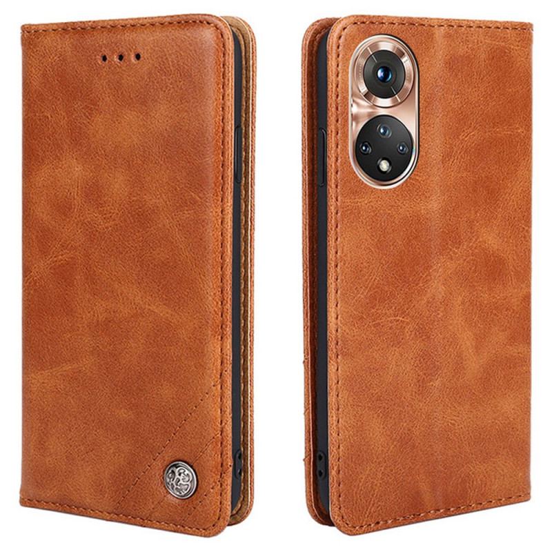 Capa De Celular Para Honor 50 Flip Estilo Rebite De Couro