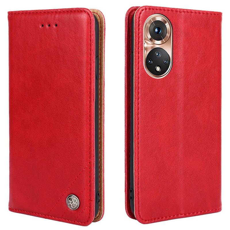 Capa De Celular Para Honor 50 Flip Estilo Rebite De Couro