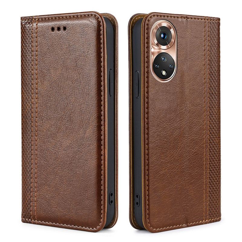 Capa De Celular Para Honor 50 Flip Estilo Vintage De Couro