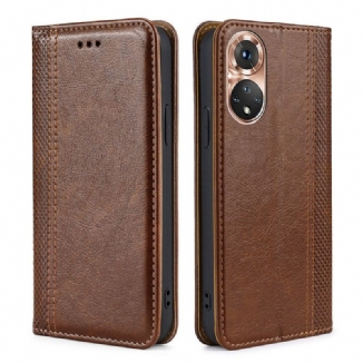 Capa De Celular Para Honor 50 Flip Estilo Vintage De Couro