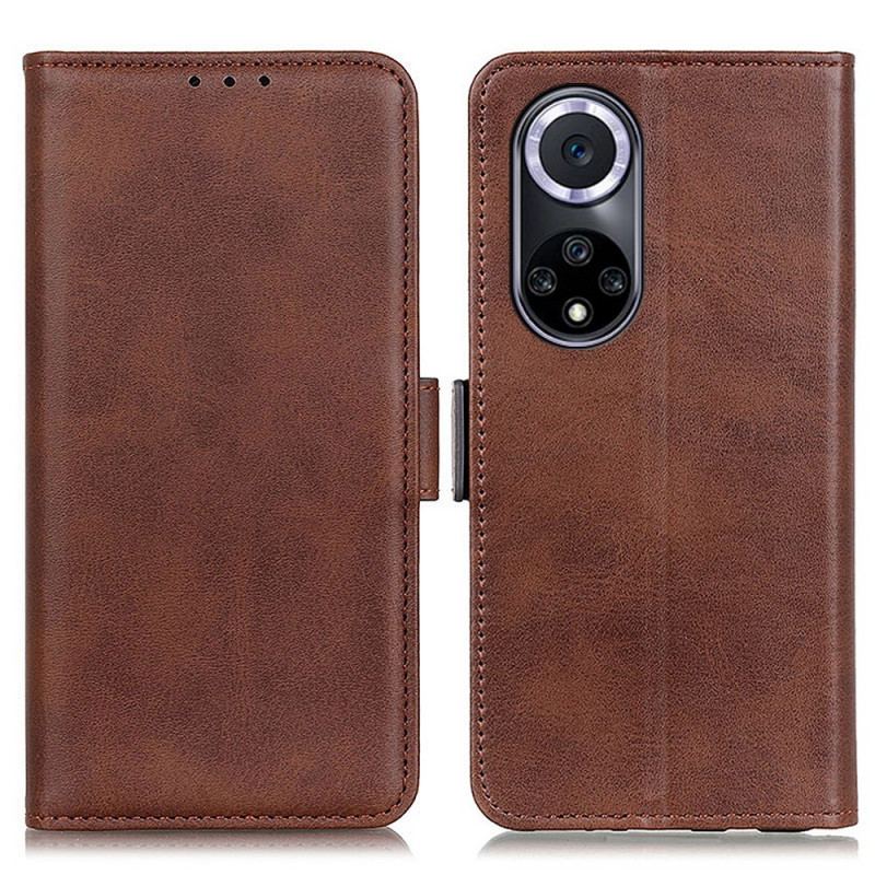 Capa Flip Para Honor 50 De Couro Huawei Nova 9 Aba Dupla