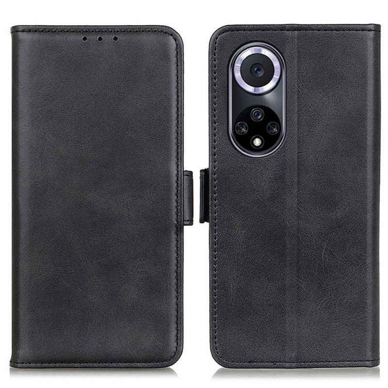 Capa Flip Para Honor 50 De Couro Huawei Nova 9 Aba Dupla