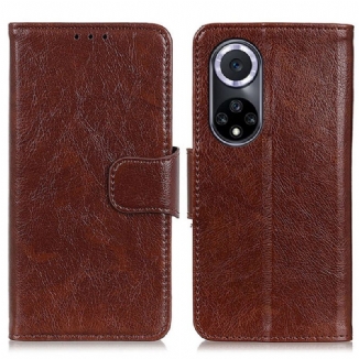 Capa Flip Para Honor 50 Couro Napa Rachado