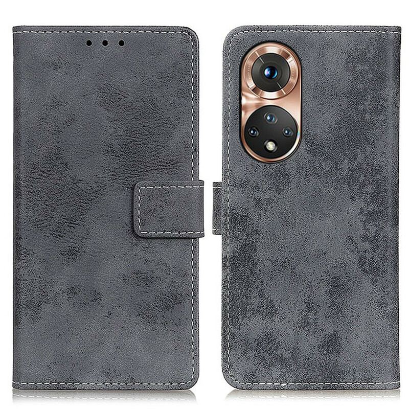 Capa Flip Para Honor 50 Efeito Couro Vintage