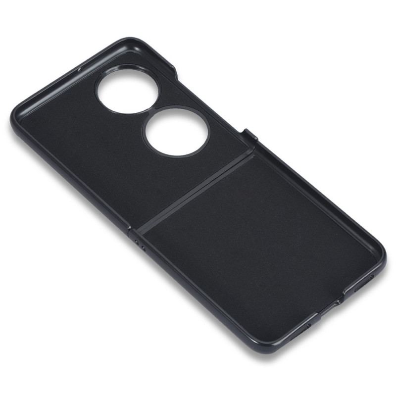 Capa Para Huawei P50 Pocket Efeito Couro Lichia