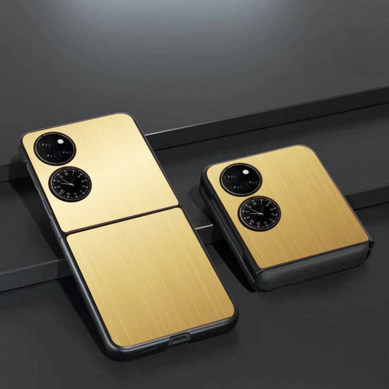 Capa Para Huawei P50 Pocket Efeito Metal Escovado