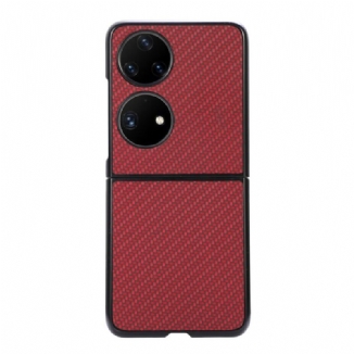 Capa Para Huawei P50 Pocket Fibra De Carbono Texturizada