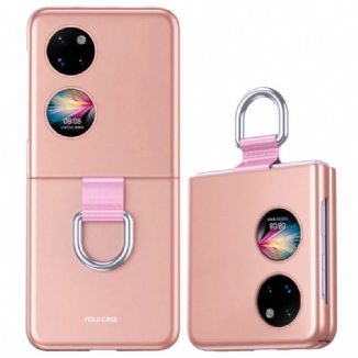 Capa Para Huawei P50 Pocket Toque De Pele Com Anel